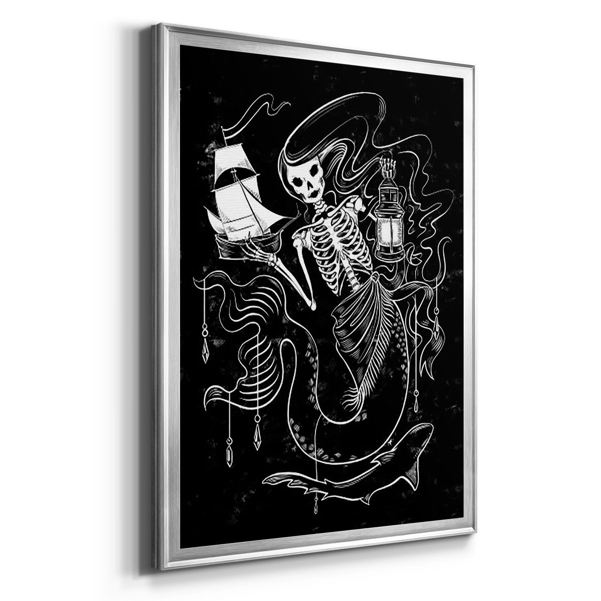 Pirate Mermaids I - Modern Framed Canvas Print