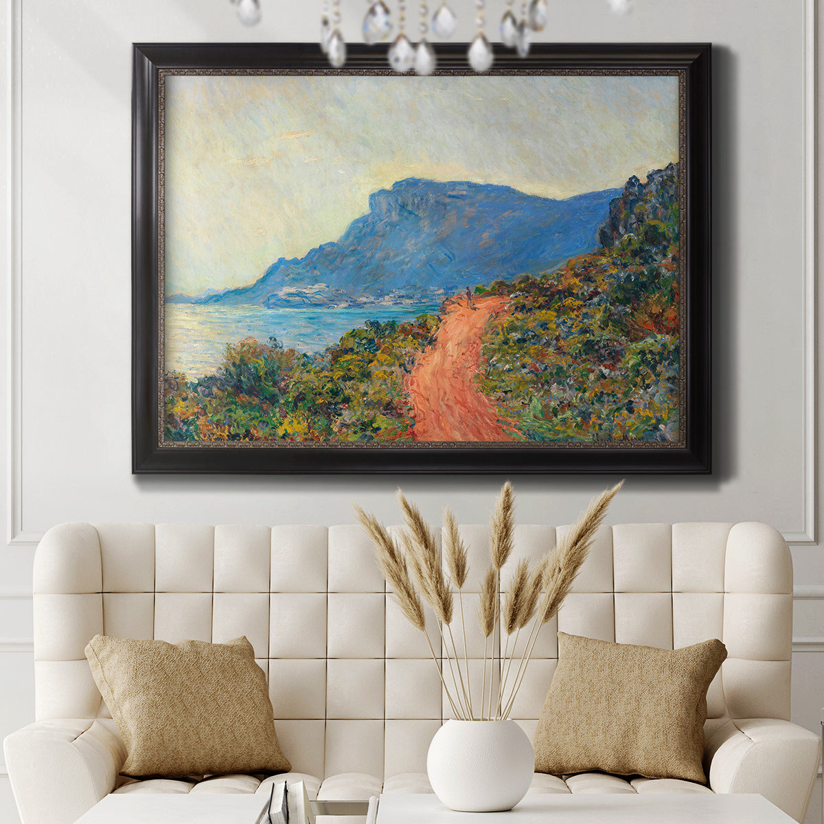 Affiche La Corniche près de Monaco Peinture - Ornate Framed Canvas Print