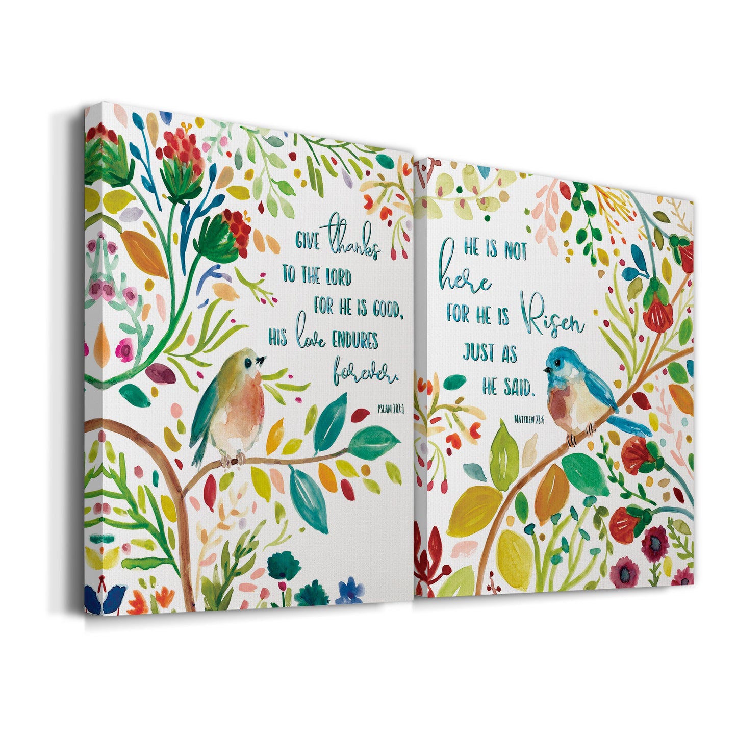 Give Thanks Premium Gallery Wrapped Canvas - Ready to Hang - Set of 2 - 8 x 12 Each