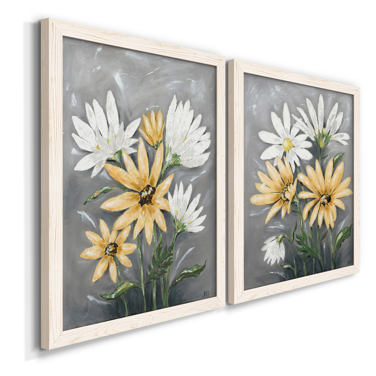 Summer Daisies I - Premium Framed Canvas 2 Piece Set - Ready to Hang