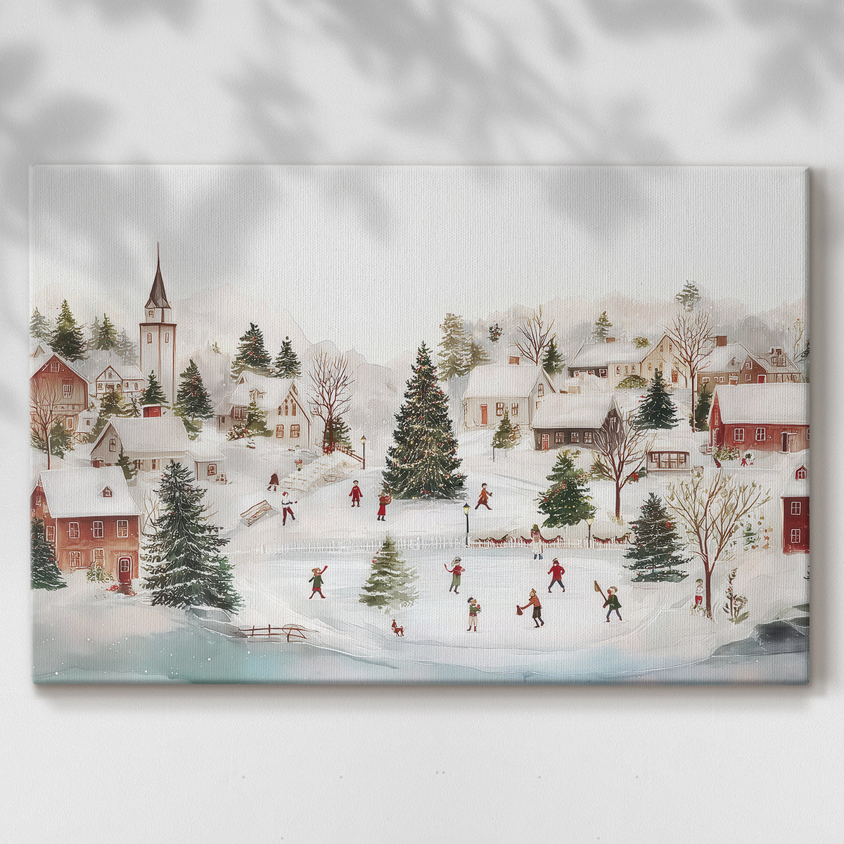 Snowwhite Manger Square - Canvas Art Print
