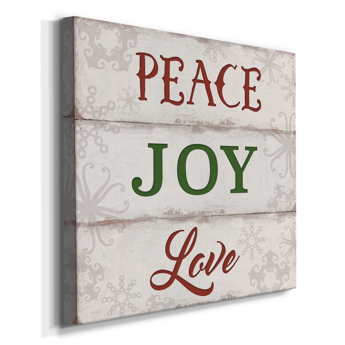 Peace Joy Love Premium Gallery Wrapped Canvas - Ready to Hang