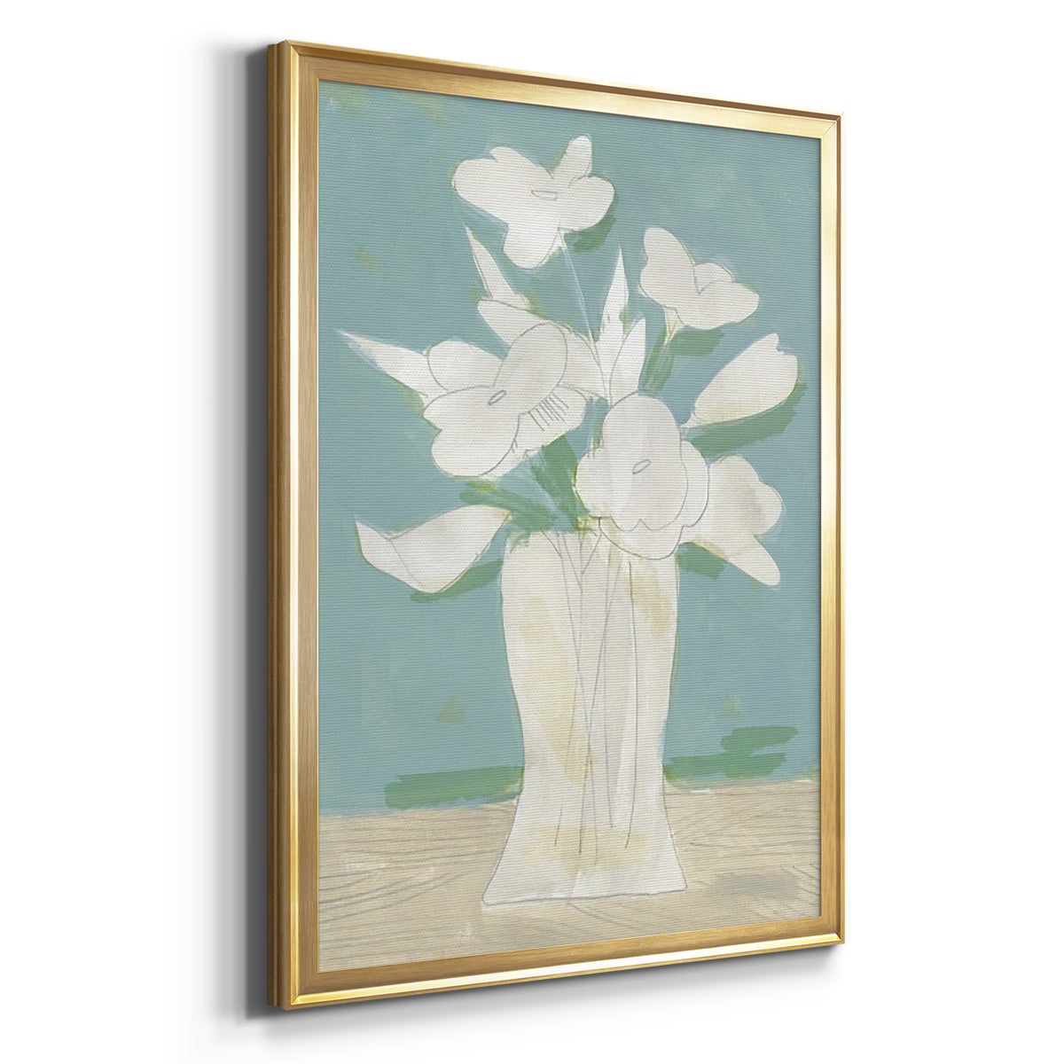 Muted Spring Arrangement I - Modern Framed Canvas Print