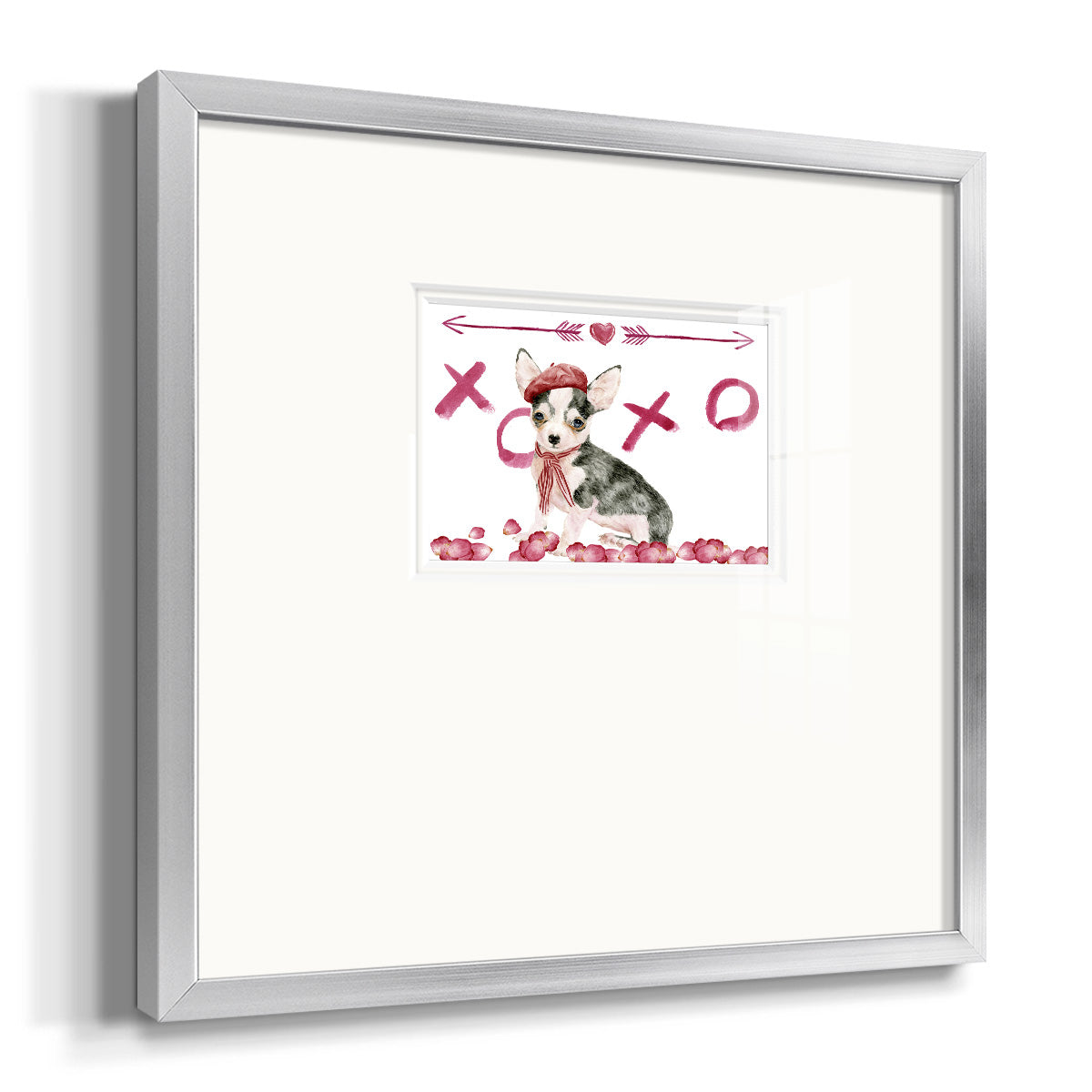 Puppy Valentine Collection A Premium Framed Print Double Matboard