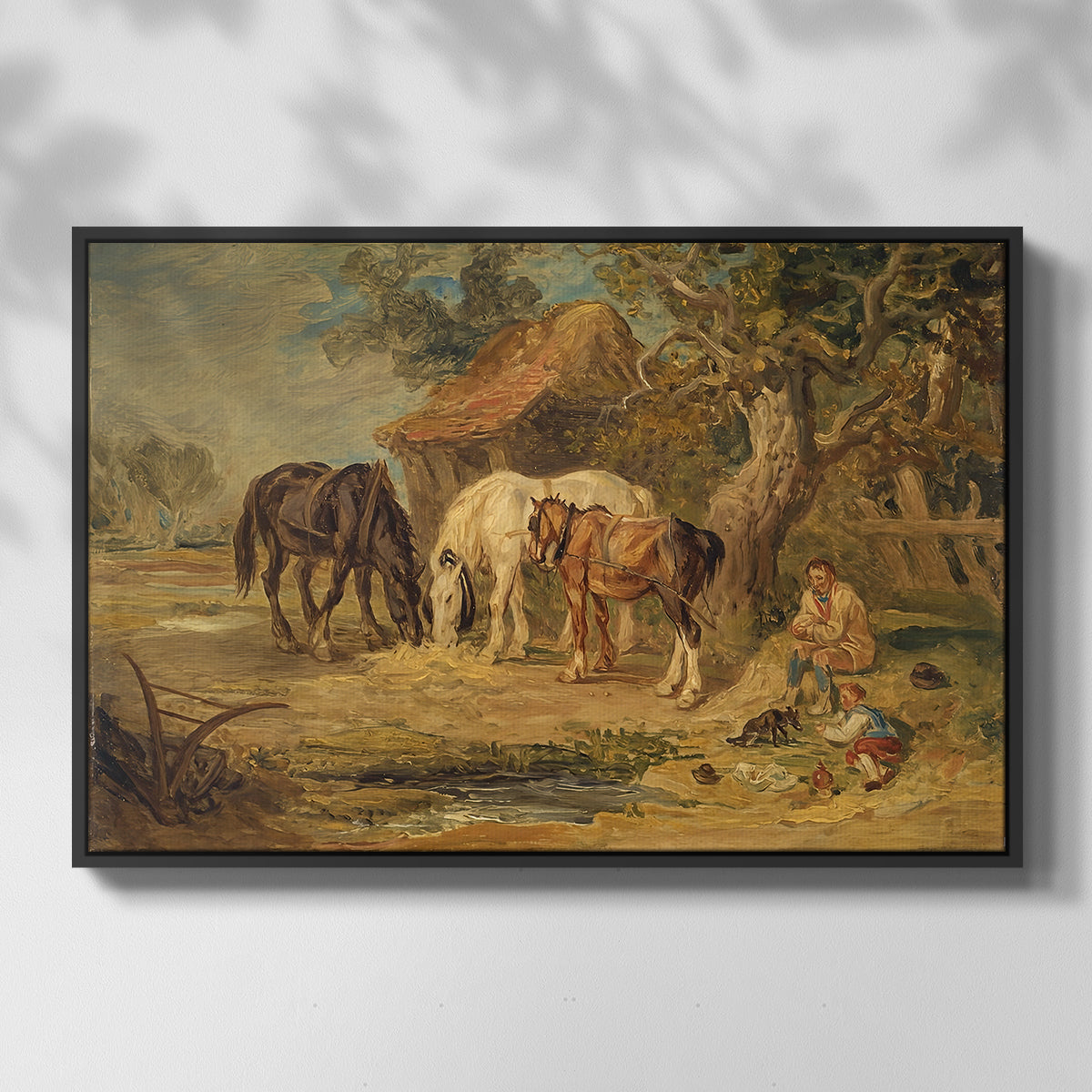 The Midday Meal, 1835 - Floater Framed Canvas Print