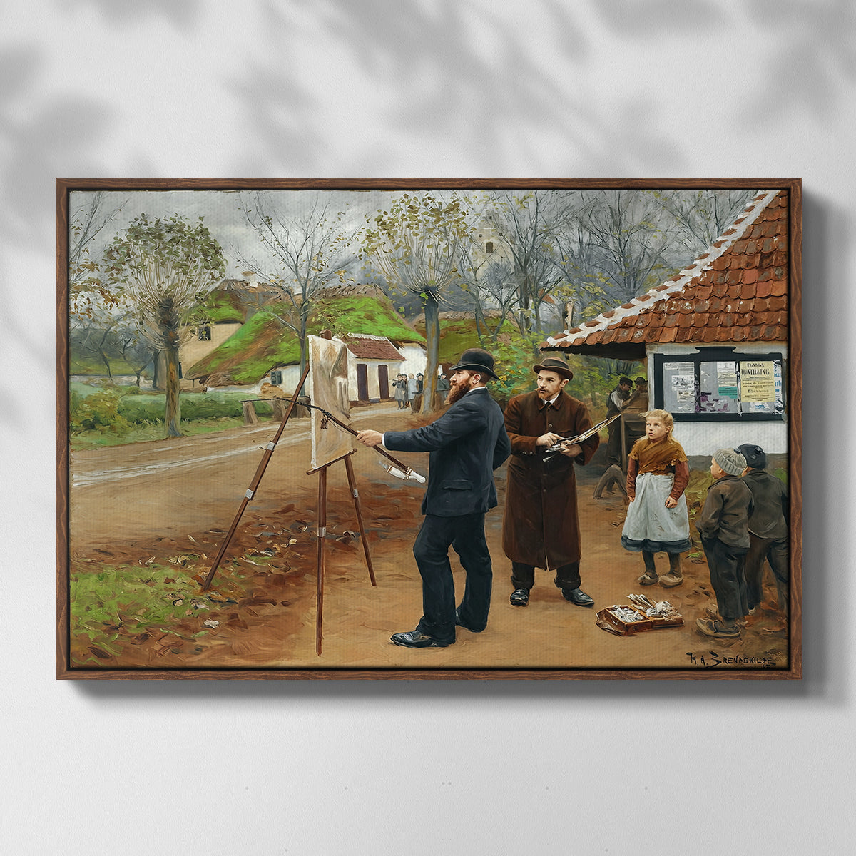 L. A. Ring Painting near Aasum Smithy, 1893 - Floater Framed Canvas Print