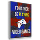 Gamer at Play I - Framed Premium Gallery Wrapped Canvas L Frame 3 Piece Set - Ready to Hang