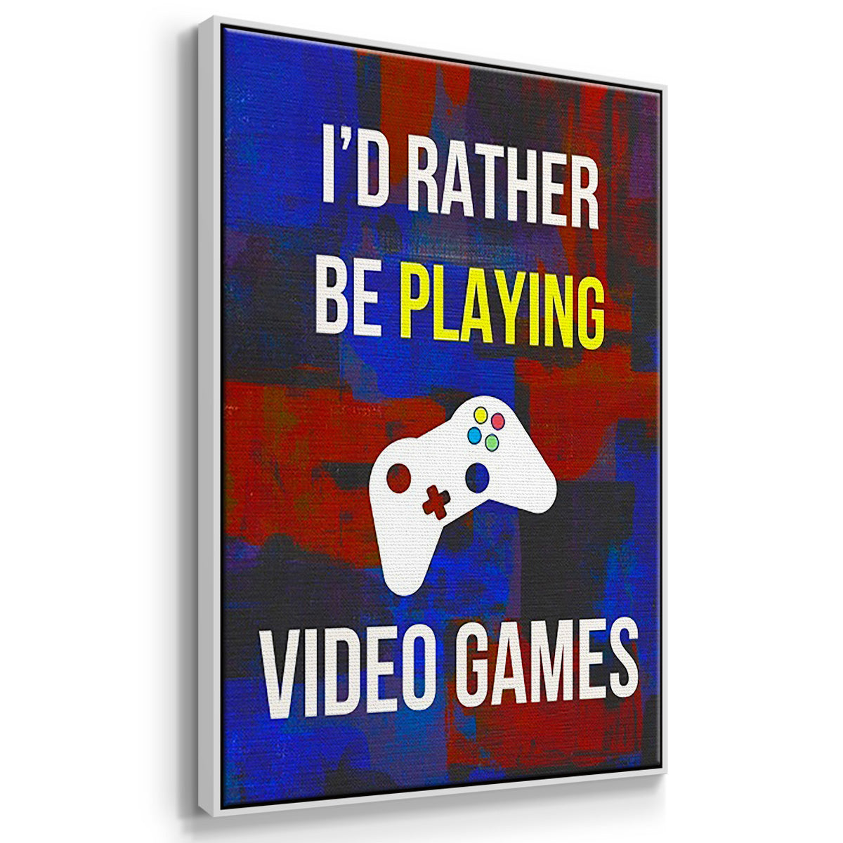 Gamer at Play I - Framed Premium Gallery Wrapped Canvas L Frame 3 Piece Set - Ready to Hang