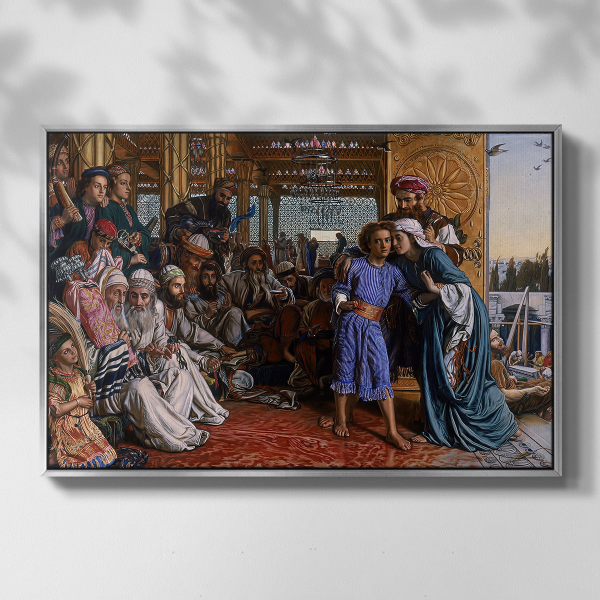 The Finding of the Saviour in the Temple, 1854-1860 - Floater Framed Canvas Print