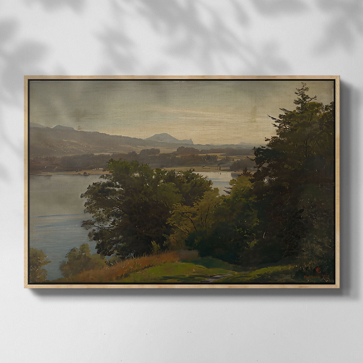 View of the Mondsee, 1870 - Floater Framed Canvas Print