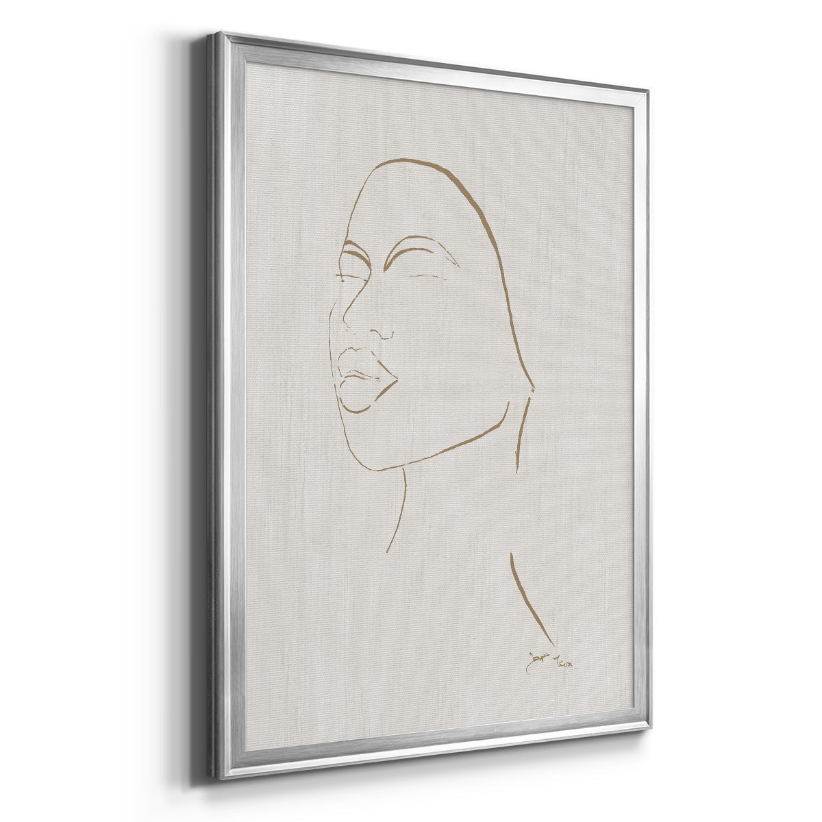 Portrait Sketch II - Modern Framed Canvas Print