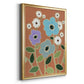 Woodblock Floral IV - Modern Framed Canvas Print