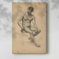 Canvas art print of a relaxed figure pose with minimal lines and gentle detail with a soft shadow on a white background.