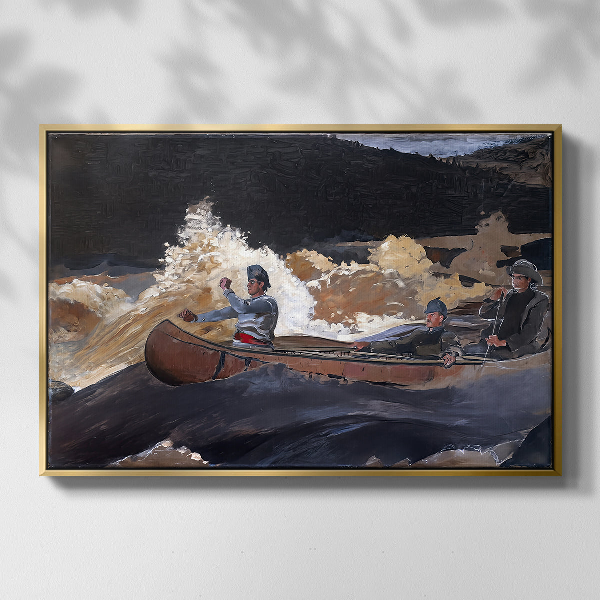 Shooting the Rapids, Saguenay River, 1905-1910 - Floater Framed Canvas Print