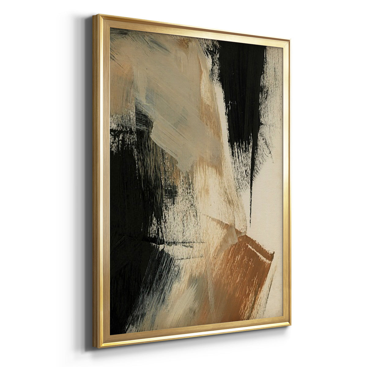 Baked Paintstrokes V - Modern Framed Canvas Print