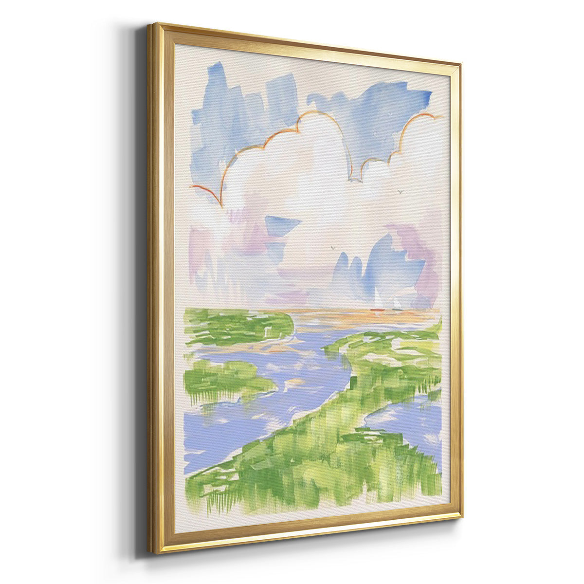 Low Country River Vista II - Modern Framed Canvas Print