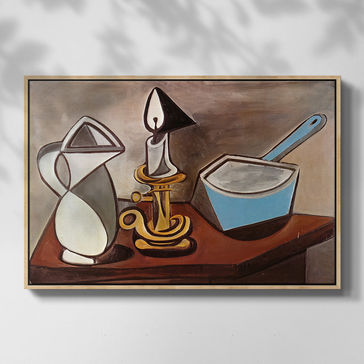 Jug, Candle, and Enamel Pan, 1950 - Floater Framed Canvas Print