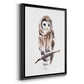 Barred Owl Impressions I - Modern Framed Canvas Print