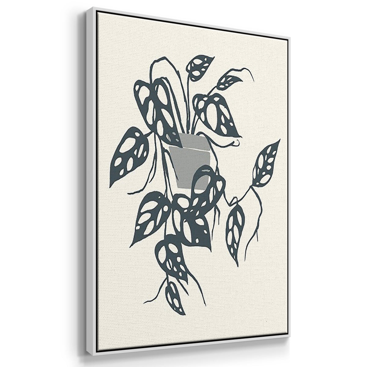 Growing Leaves IV - Framed Premium Gallery Wrapped Canvas L Frame 3 Piece Set - Ready to Hang