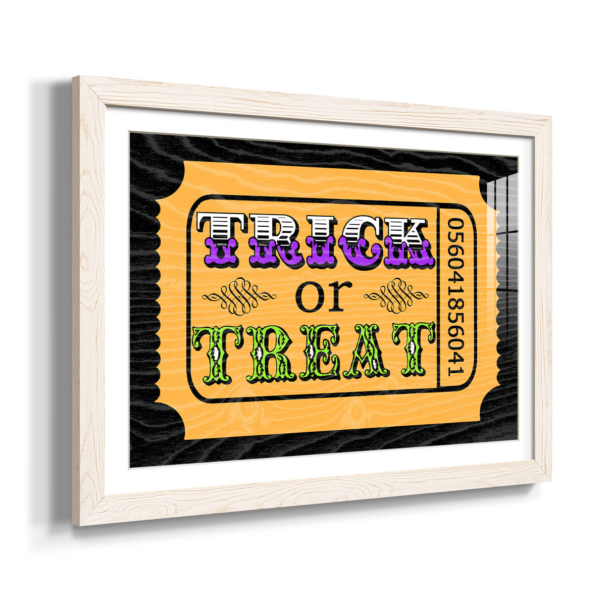 Trick or Treat Ticket - Barnwood Framed Art Print