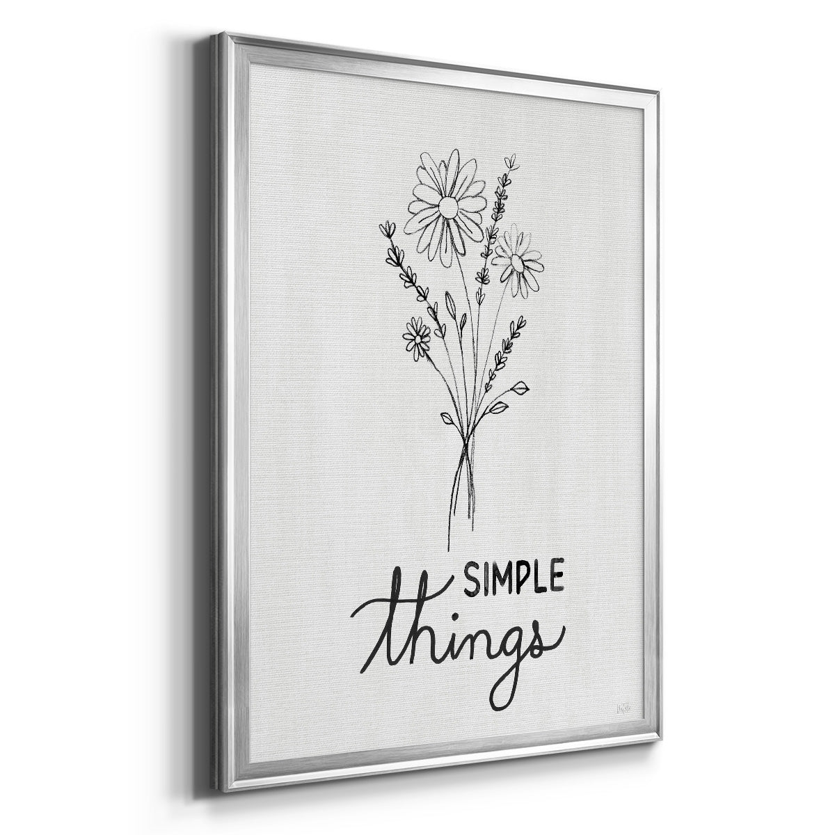 Simple Things Sketch - Modern Framed Canvas Print