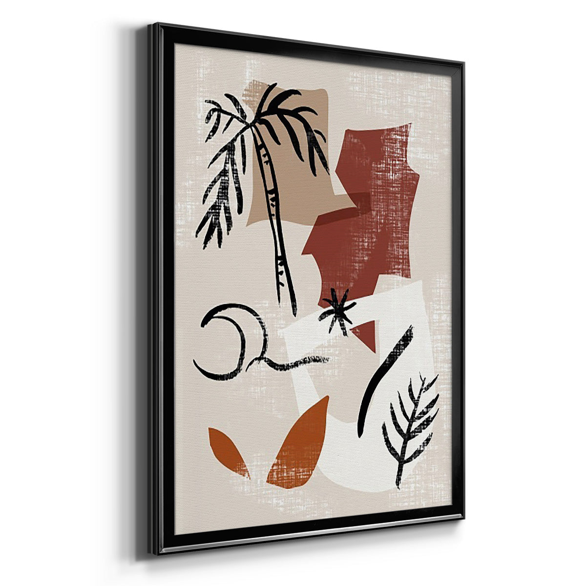 Soft Palms I - Modern Framed Canvas Print