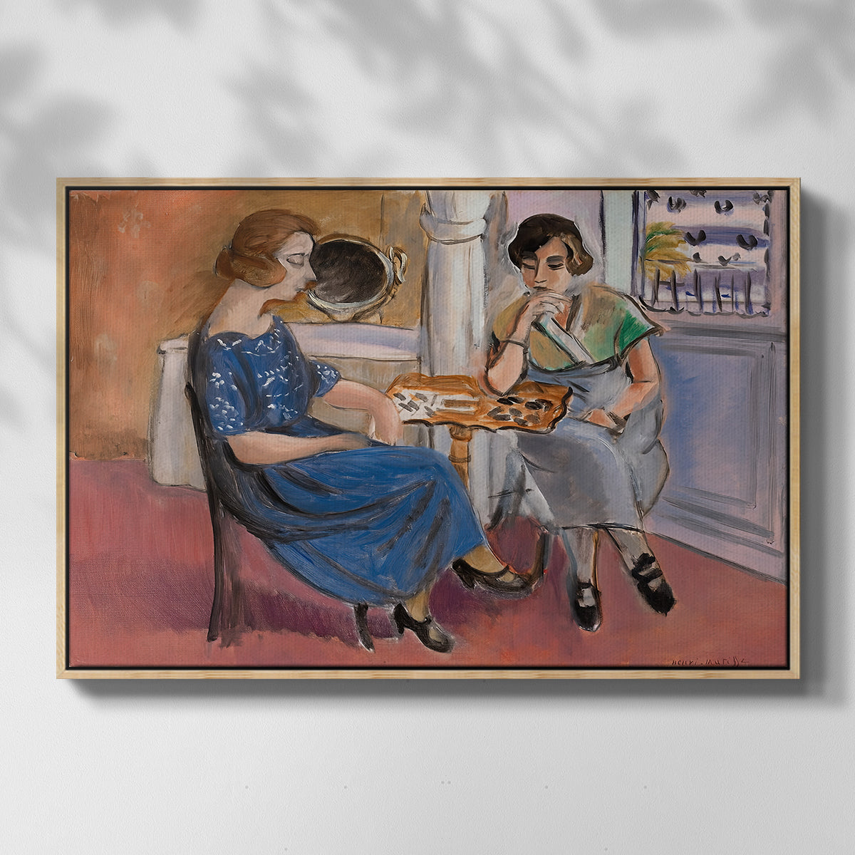 Domino Players, 1921 - Floater Framed Canvas Print