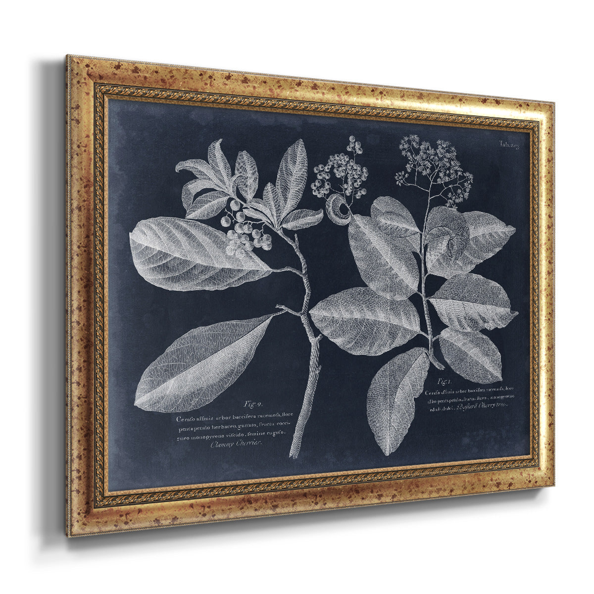 Foliage on Navy IV Premium Framed Canvas- Ready to Hang