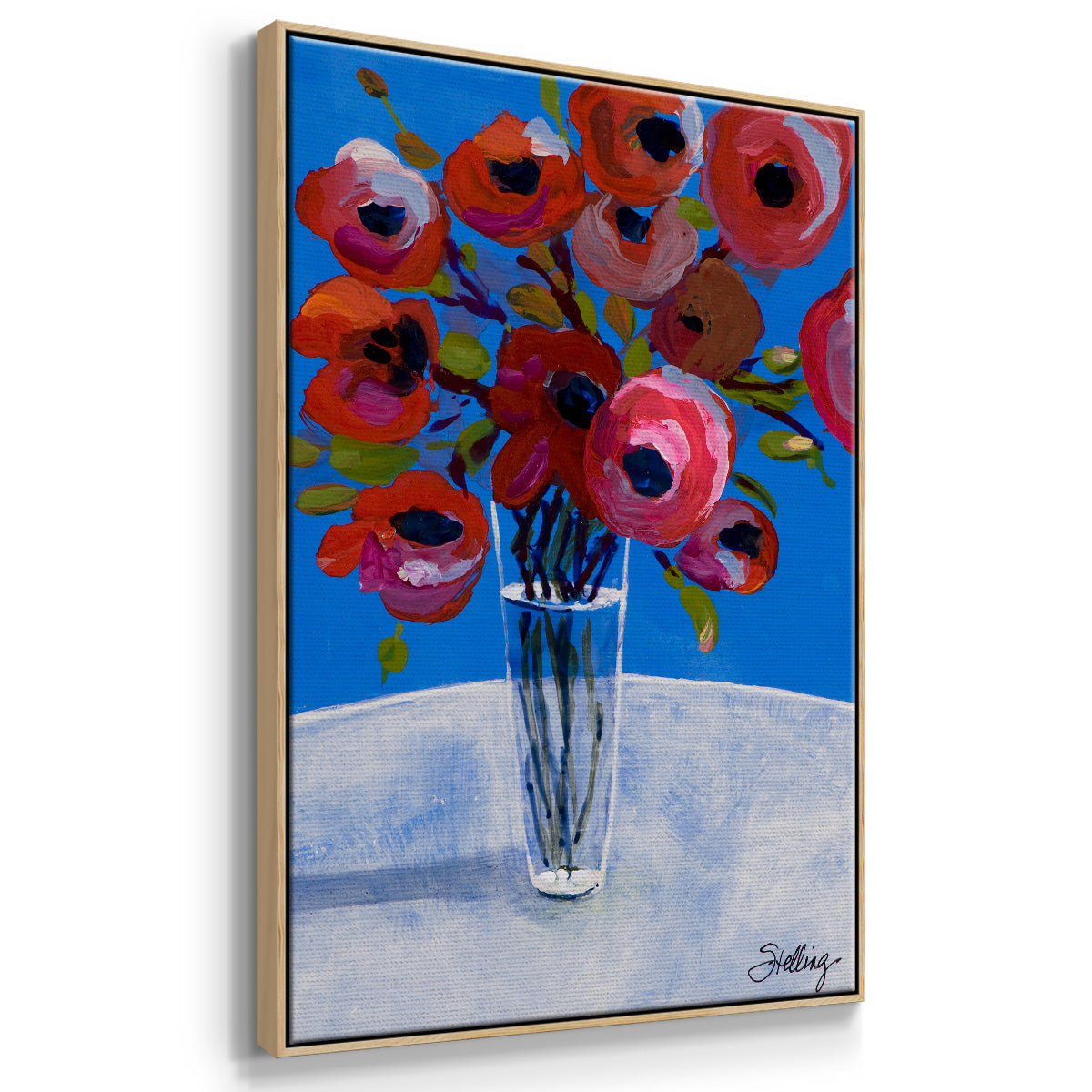 Poppies - Framed Premium Gallery Wrapped Canvas L Frame - Ready to Hang