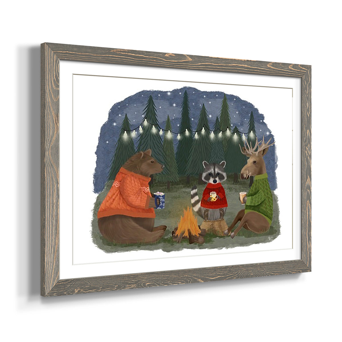 Campfire Hot Chocolate - Barnwood Framed Art Print