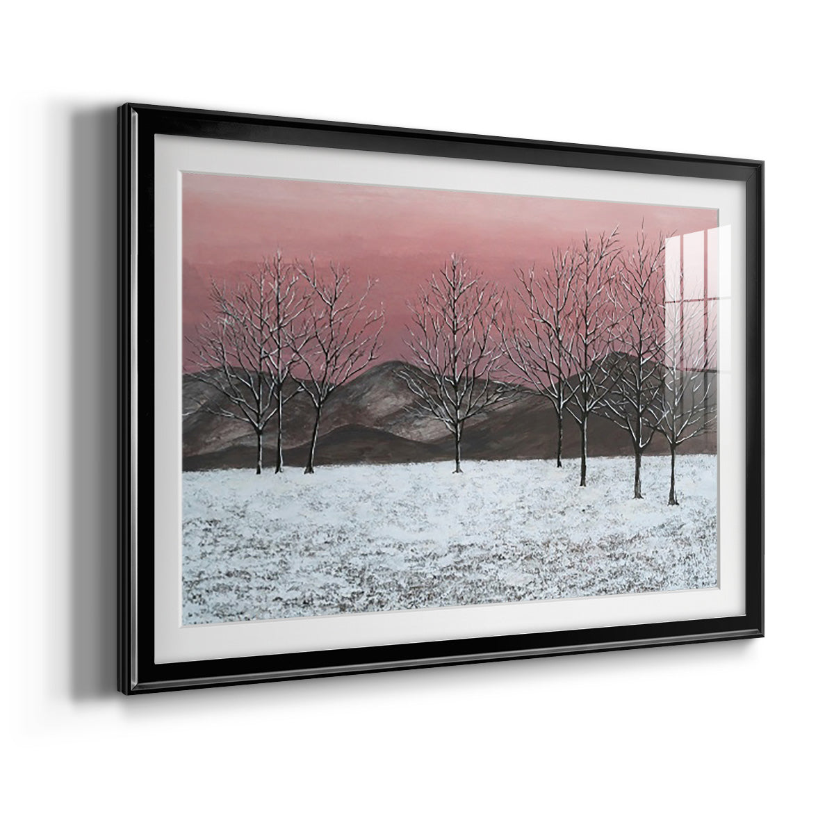 Sunset Snowfall II - Modern Framed Art Print