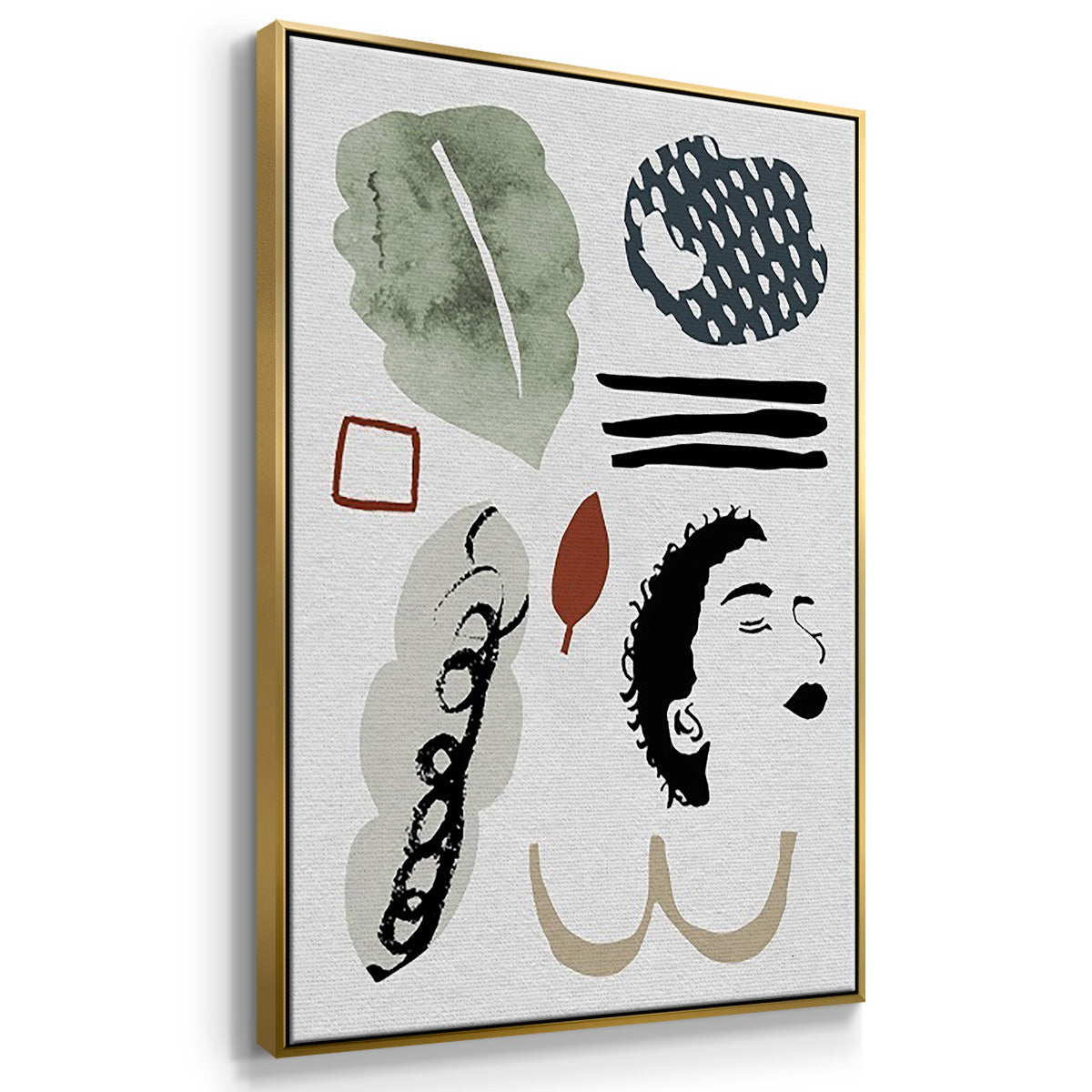 Collected Mindfulness I - Framed Premium Gallery Wrapped Canvas L Frame 3 Piece Set - Ready to Hang