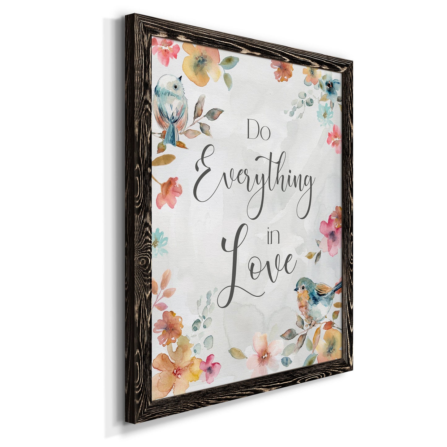 Spring Bird Love - Premium Canvas Framed in Barnwood - Ready to Hang