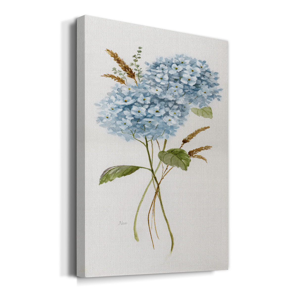 Petite Blue Hydrangea I Premium Gallery Wrapped Canvas - Ready to Hang