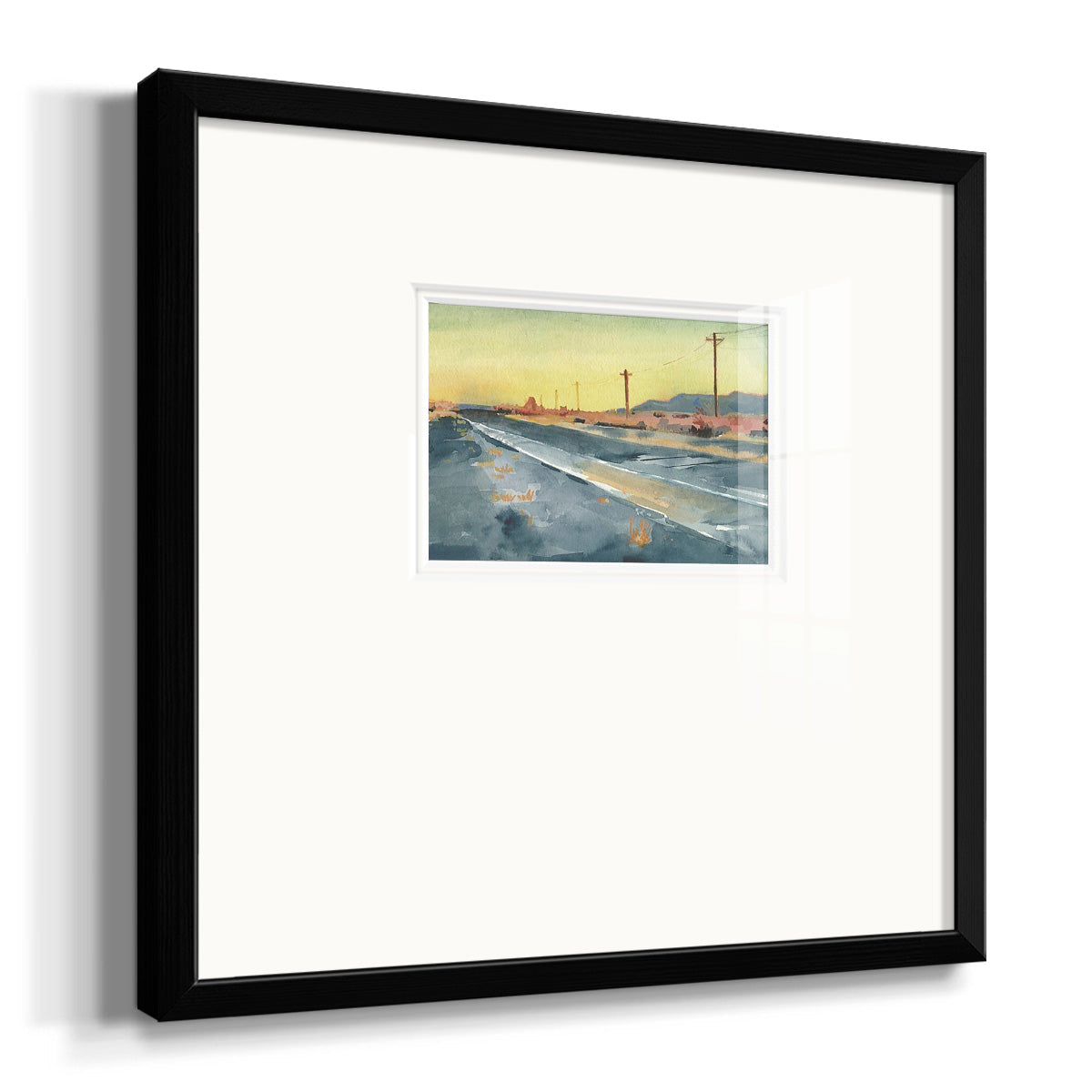 Deserted Highway I Premium Framed Print Double Matboard