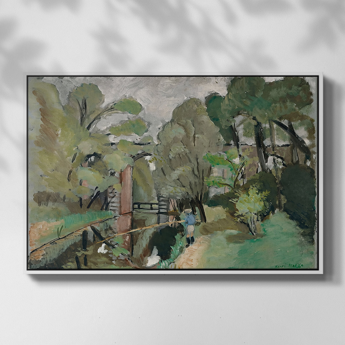 The Little Fisherman, Maintenon, 1918 - Floater Framed Canvas Print