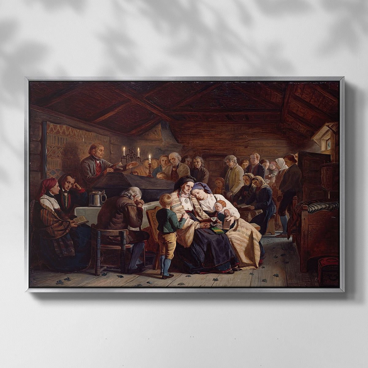 Funeral Feast, 1854 - Floater Framed Canvas Print