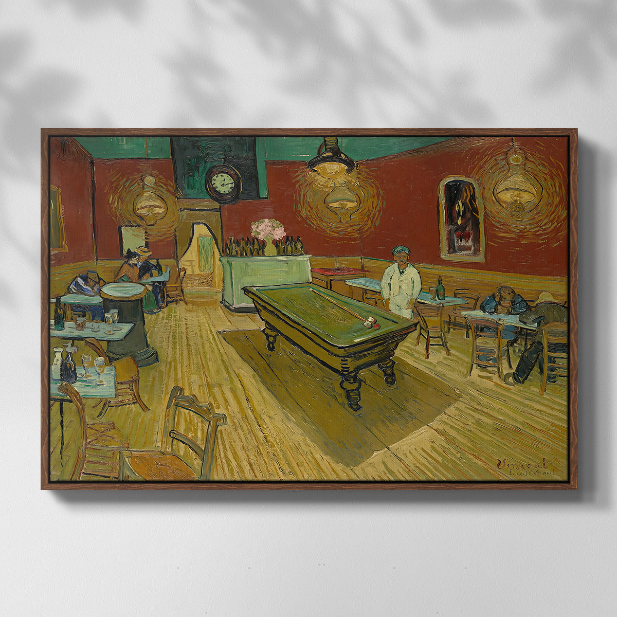 The Night Café, 1888 - Floater Framed Canvas Print