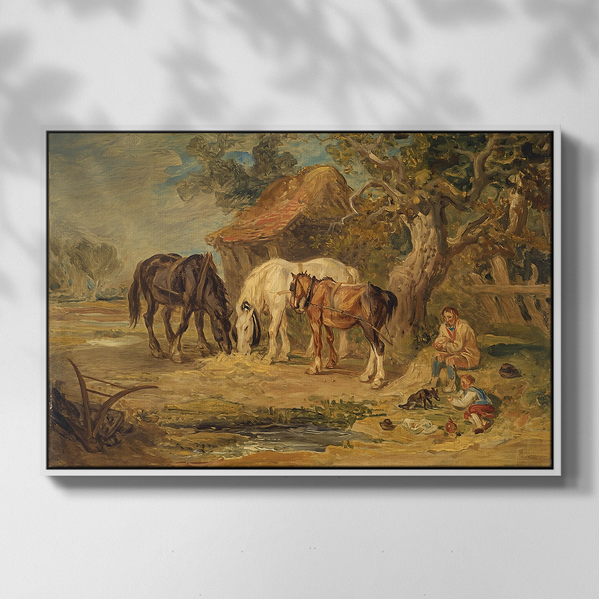 The Midday Meal, 1835 - Floater Framed Canvas Print