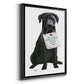 Love and Black Labrador - Modern Framed Canvas Print