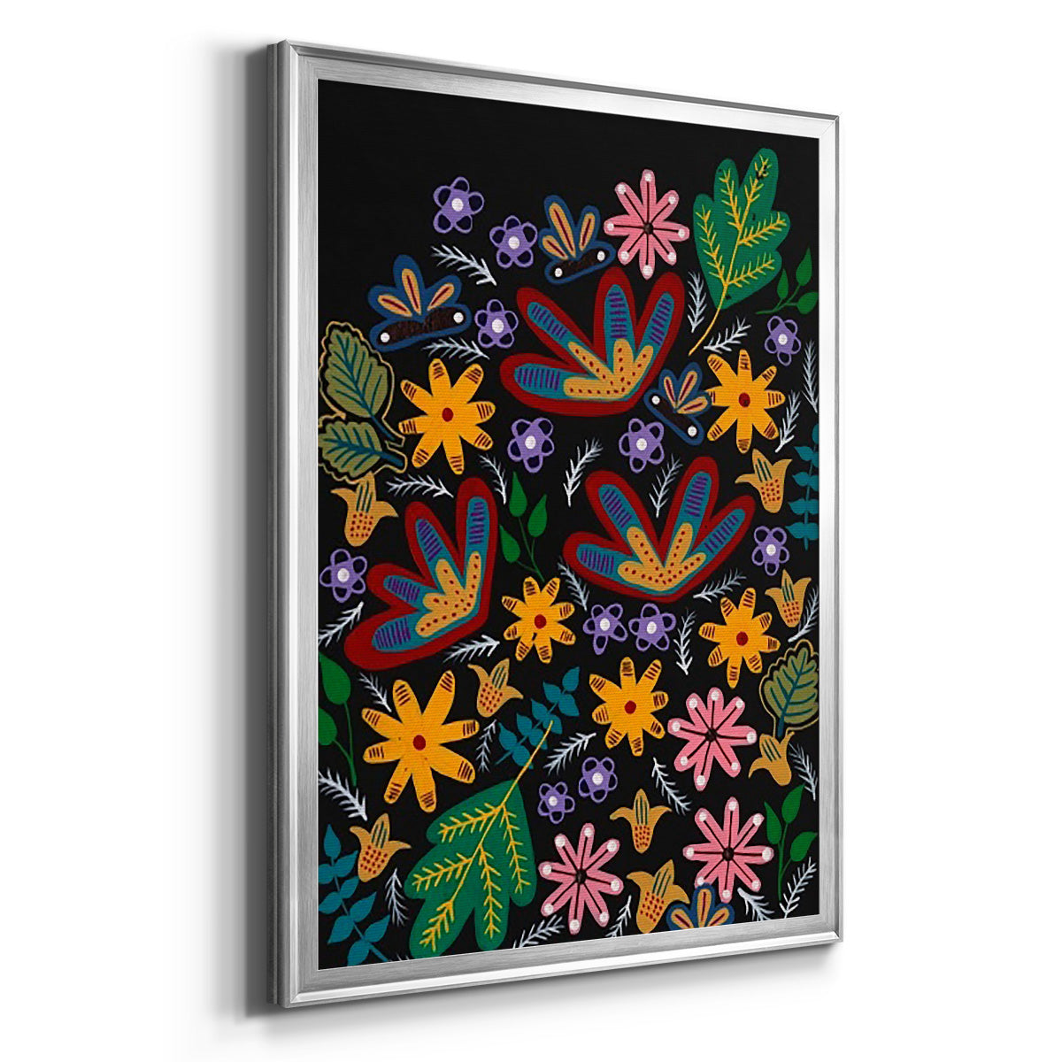 Muddled Flowers I - Modern Framed Canvas Print