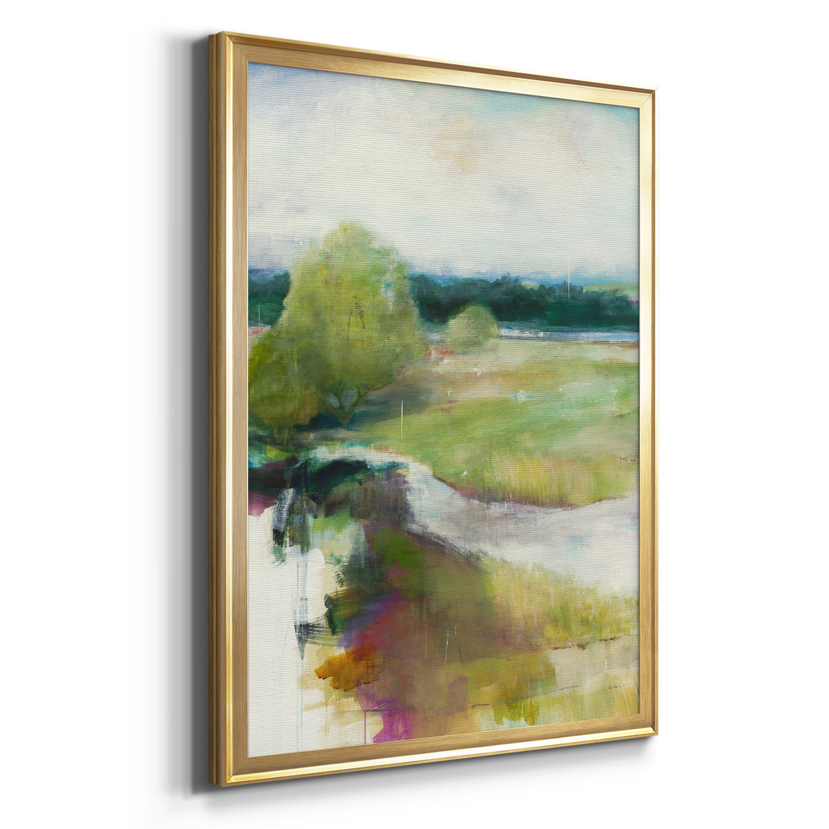 Crossing the Stream - Modern Framed Canvas Print