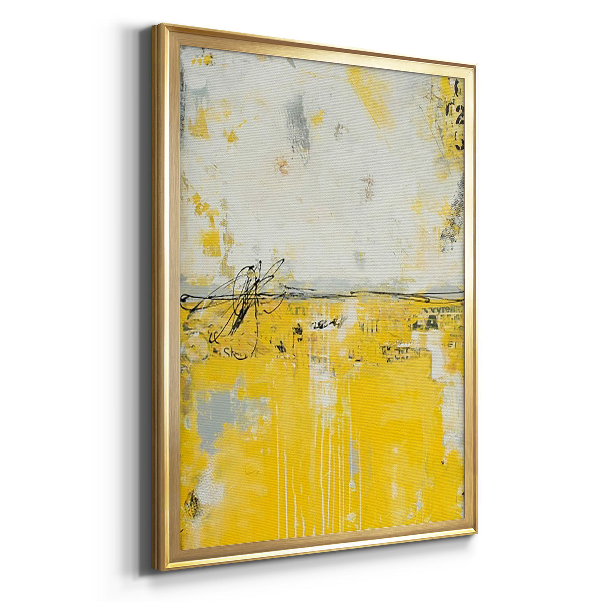Yellow Bound - Modern Framed Canvas Print