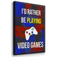 Gamer at Play I - Framed Premium Gallery Wrapped Canvas L Frame 3 Piece Set - Ready to Hang