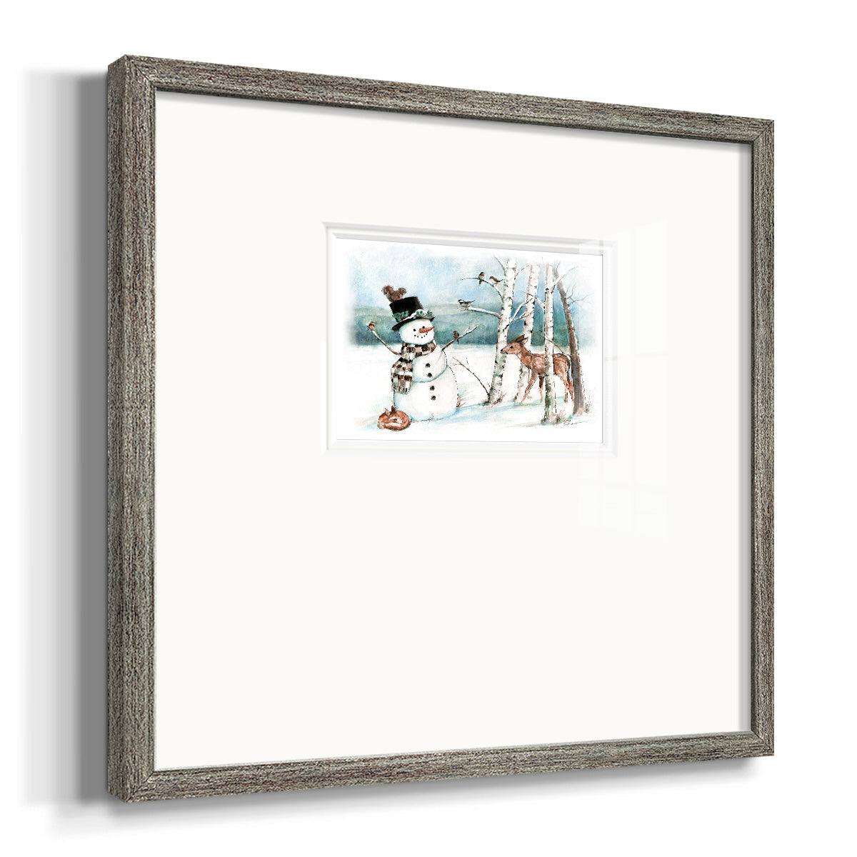 Snow Friends Premium Framed Print Double Matboard