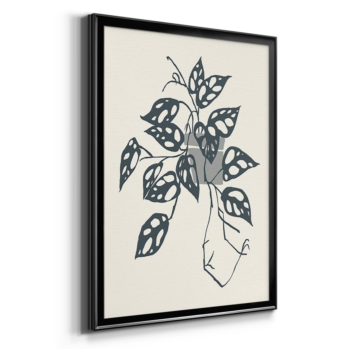Growing Leaves III - Modern Framed Canvas Print