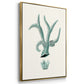 Antique Coastal Coral X - Framed Premium Gallery Wrapped Canvas L Frame 3 Piece Set - Ready to Hang