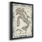 Bordered Map of Italy - Modern Framed Canvas Print