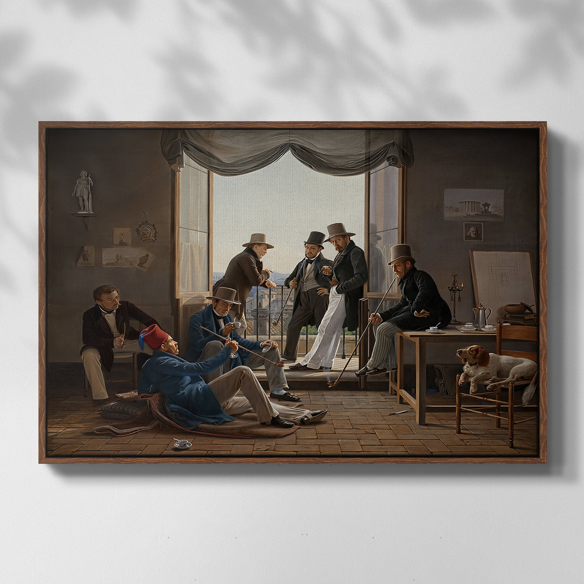 A Group of Danish Artists in Rome, 1837 - Floater Framed Canvas Print
