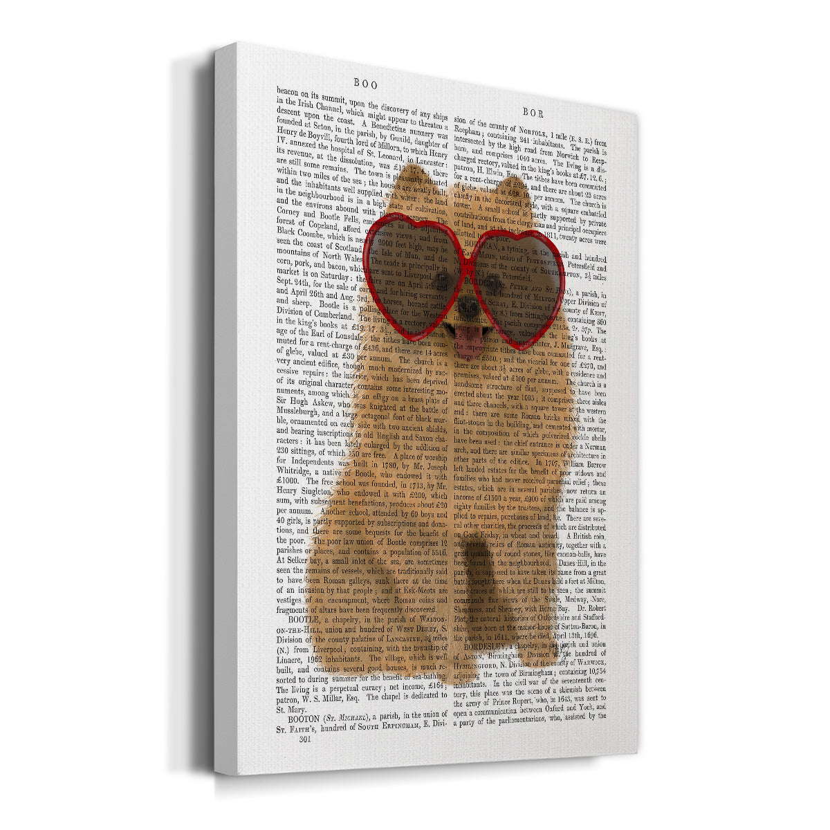 Pomeranian and Heart Glasses Premium Gallery Wrapped Canvas - Ready to Hang